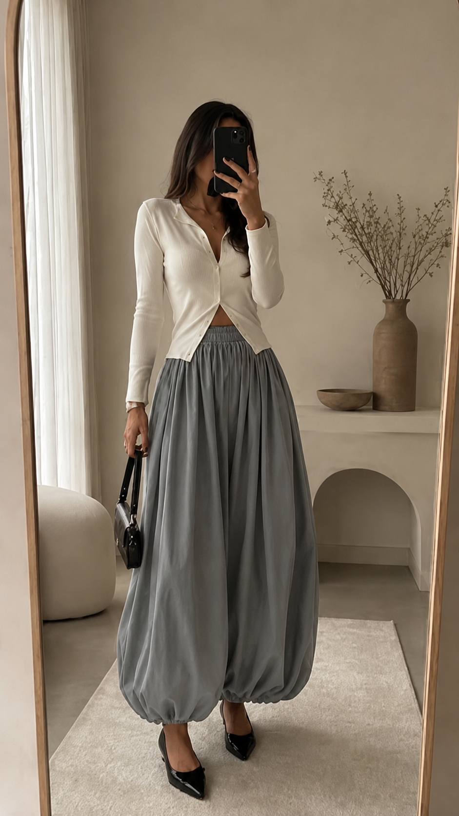 Luna Luxe Grey Balloon Pants