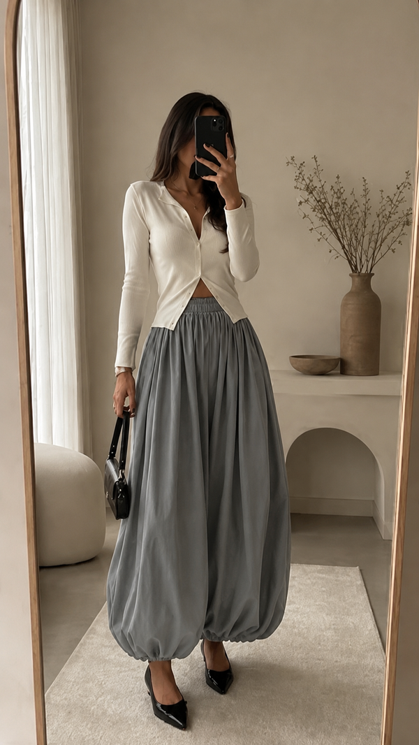 Luna Luxe Grey Balloon Pants