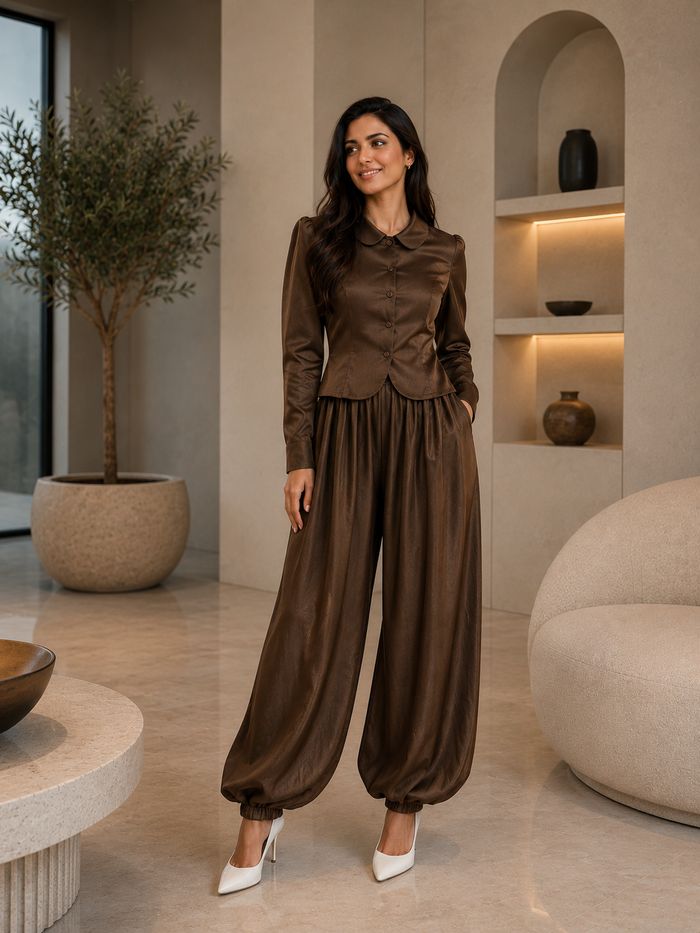 Mocha Muse Satin Co-Ord Set