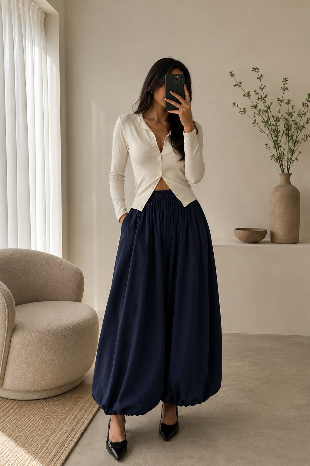 Navy Baloon Pant