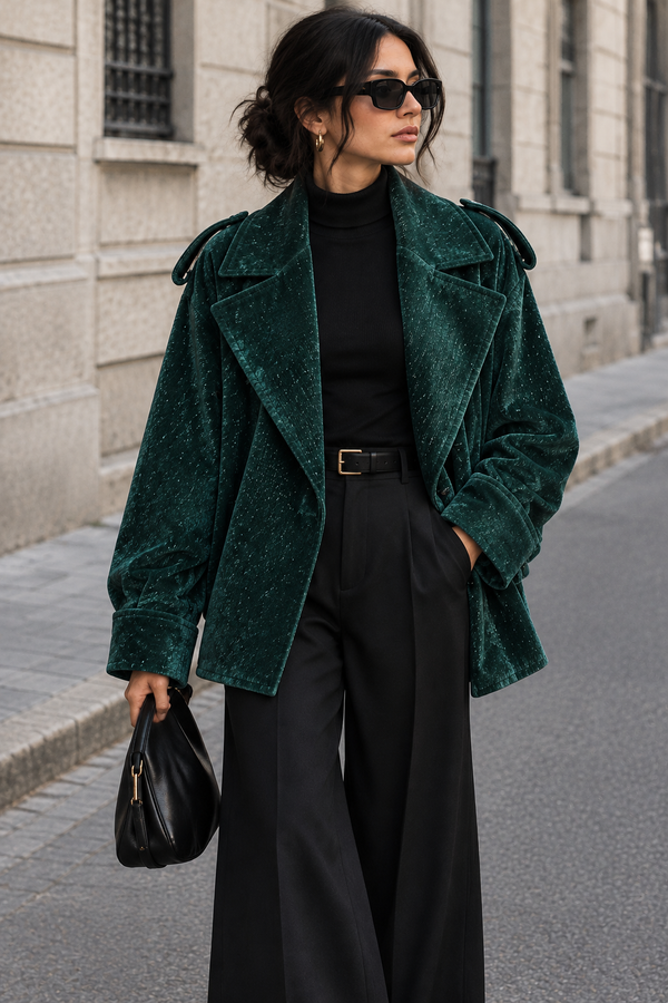 Emerald Luxe Textured Coat