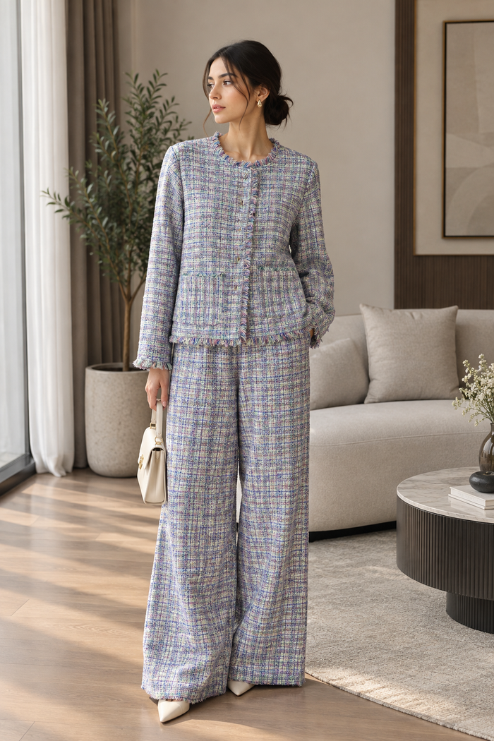 Celeste Pastel Tweed Co-Ord Set