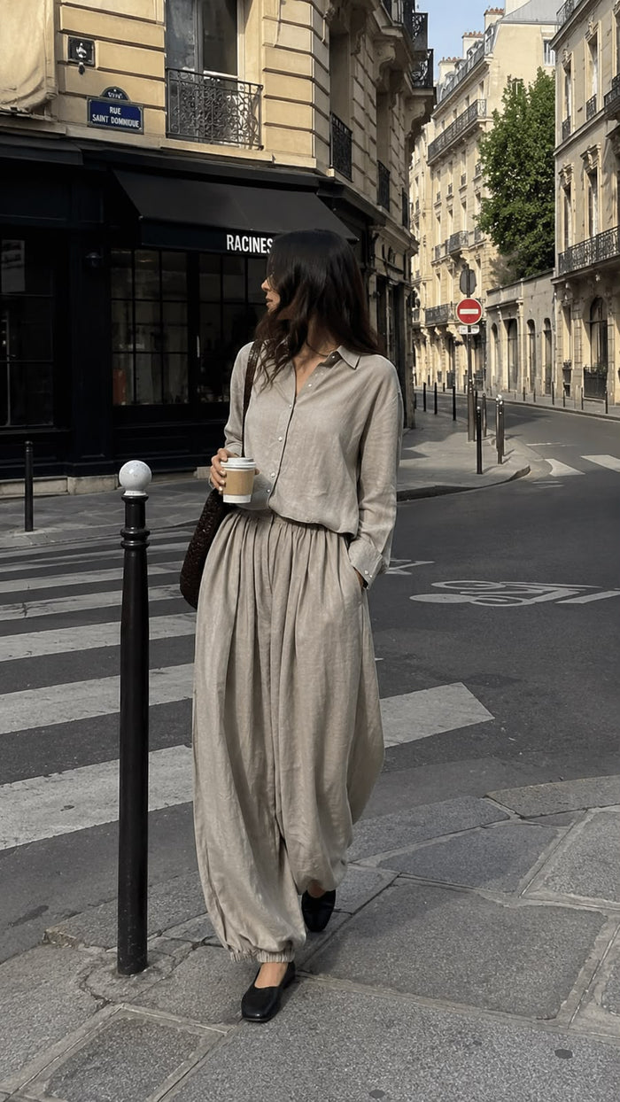 Sable Luxe Shirt & Balloon Pant Set