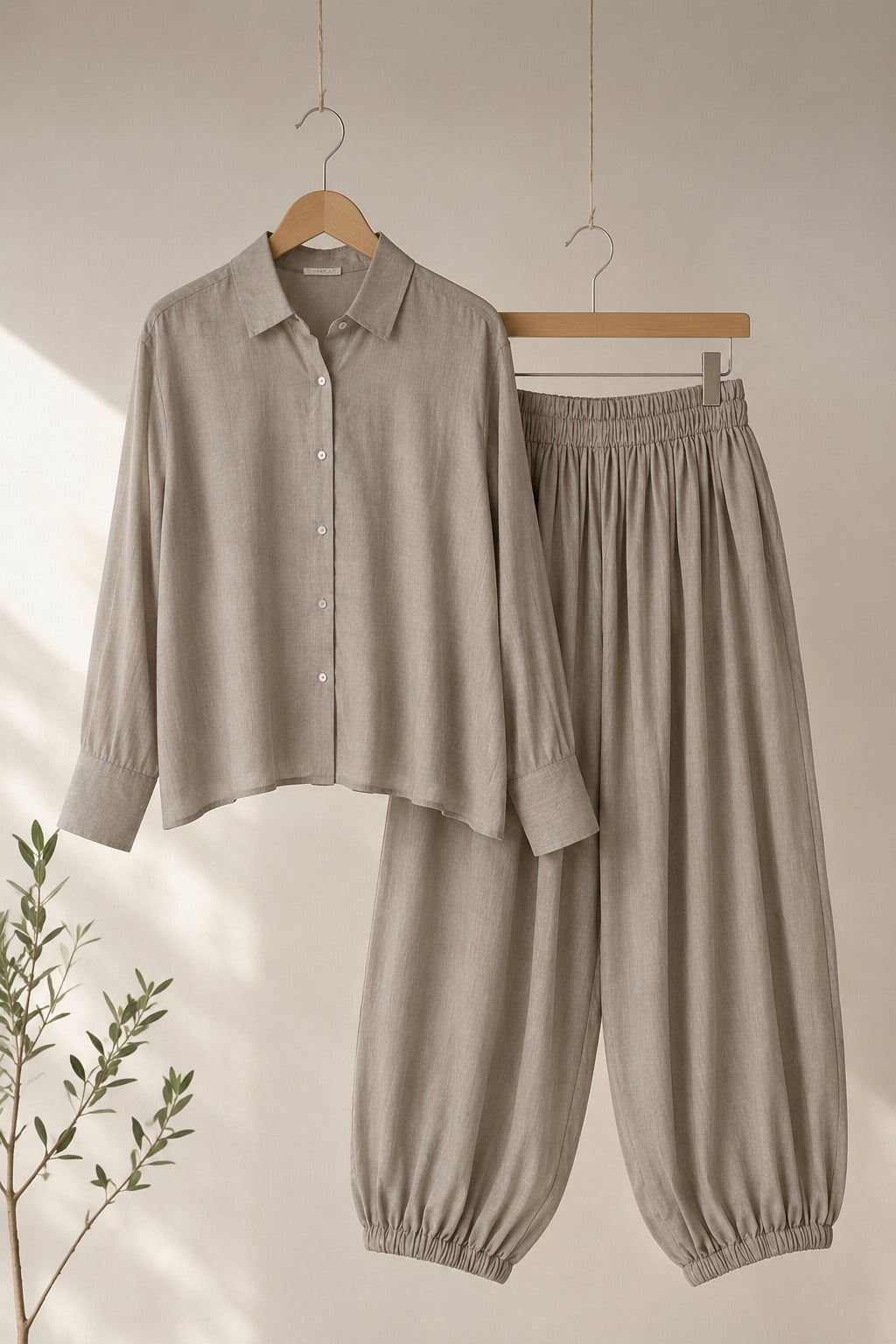 Sable Luxe Shirt & Balloon Pant Set